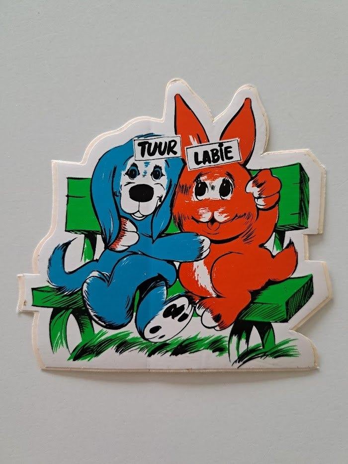 Autocollant vintage - Walibi - Tuur et Labie, Enlèvement ou Envoi, Comme neuf, Société ou Association