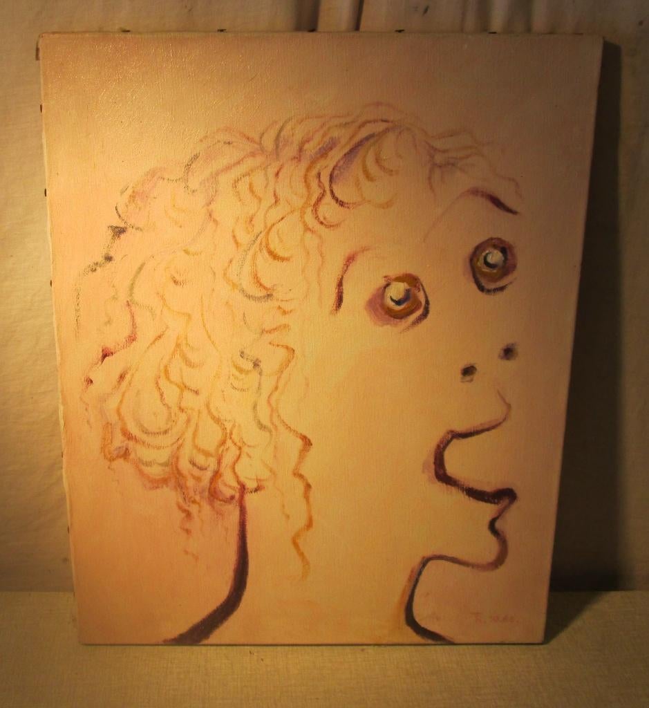 Mooi Modern Geschilderd Werk 'Verbazing' - Rita Toelen, Antiek en Kunst, Ophalen of Verzenden