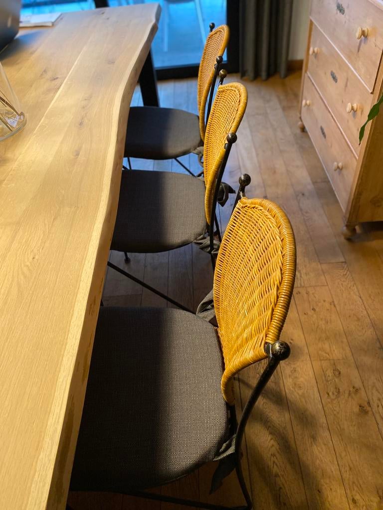 Stoelen  6 stuks, Huis en Inrichting, Stoelen, Ophalen, Bruin, Zo goed als nieuw, Metaal