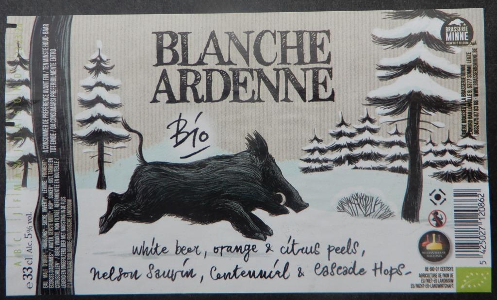Étiquette de bière Blanche Ardenne Brasserie Minne (9c1), Envoi, Utilisé