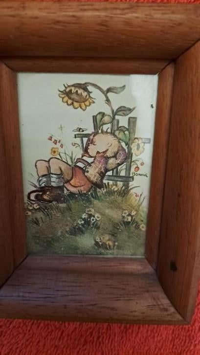 Hummeltjes in houten kader, Antiek en Kunst, Ophalen