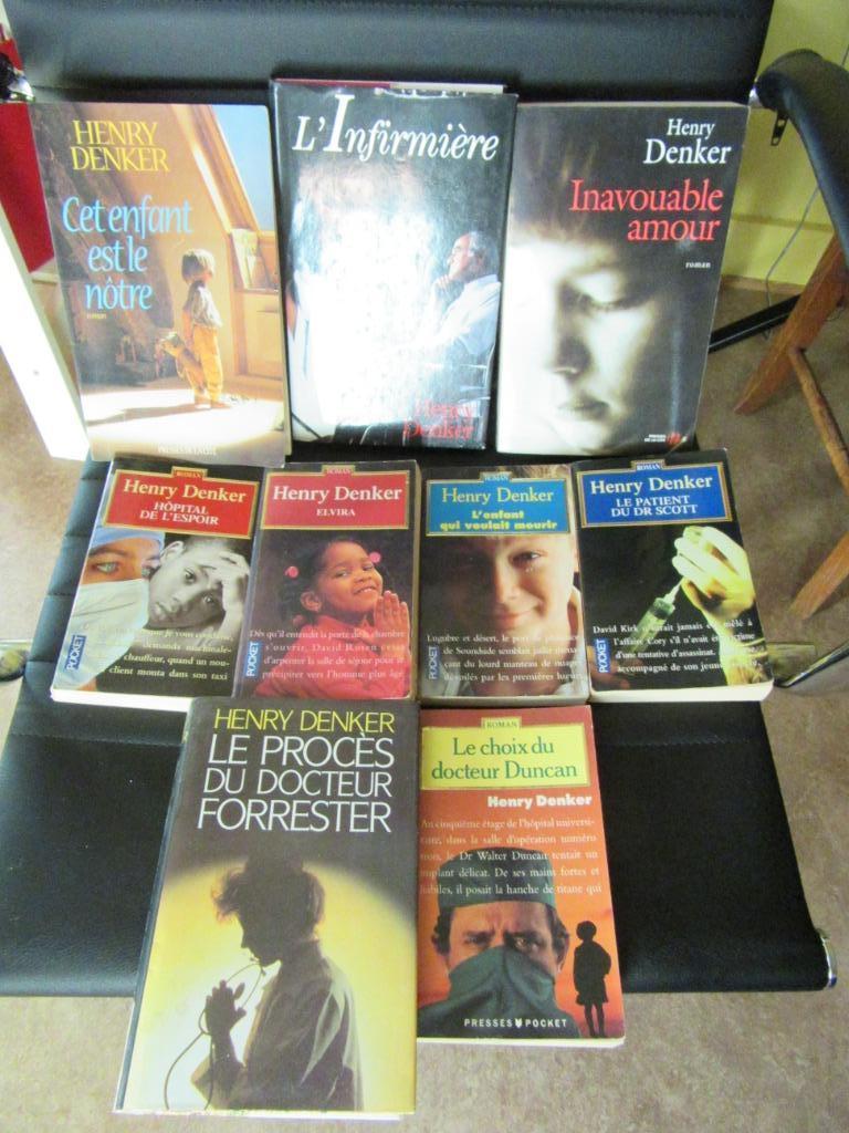 E lot de 9 romans de Henry Denker, Enlèvement, Utilisé
