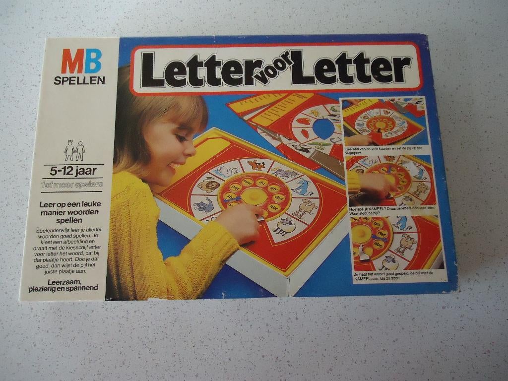 Vintage "Letter voor Letter" van MB goede staat., Een of twee spelers, Ophalen of Verzenden, Gebruikt, MB SPELLEN