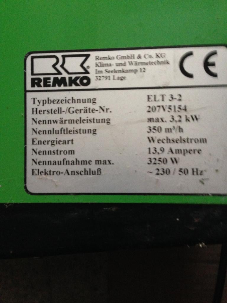 Canon à chaleur Remko 350 M³ /H, Enlèvement, Utilisé