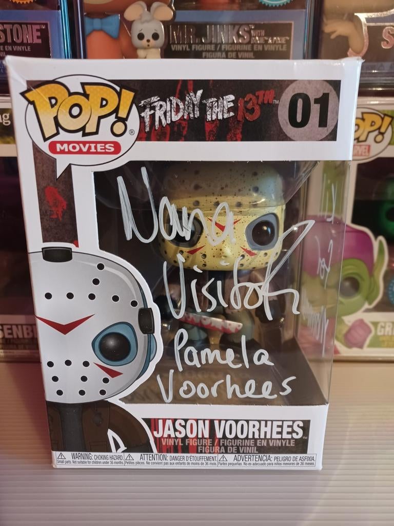 Jason Voorhees signed by Nana Visitor/ Pamela Voorhees, Collections, Enlèvement ou Envoi, Comme neuf