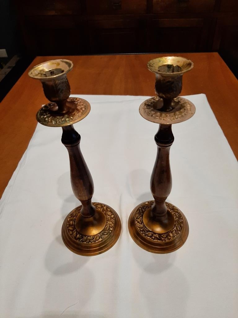 Kandelaars 2 stuks., Enlèvement ou Envoi, Bois
