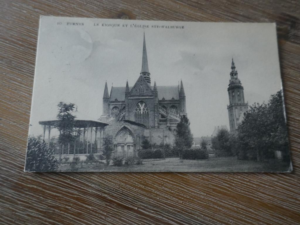 veurne furnes le kiosque et l'église ste walburge, Verzenden, Gelopen, West-Vlaanderen