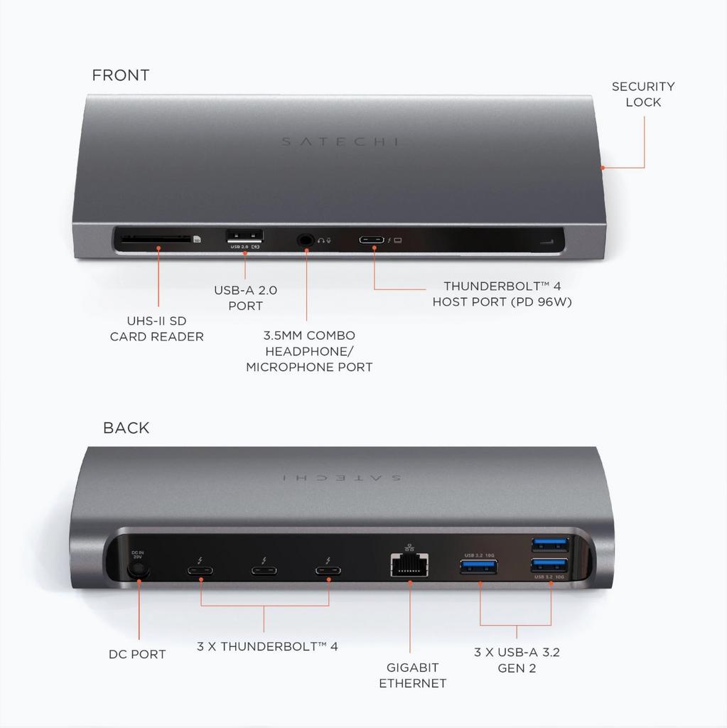 Satechi Thunderbolt 4 Dock, Satechi, Comme neuf, Enlèvement, Station d'accueil