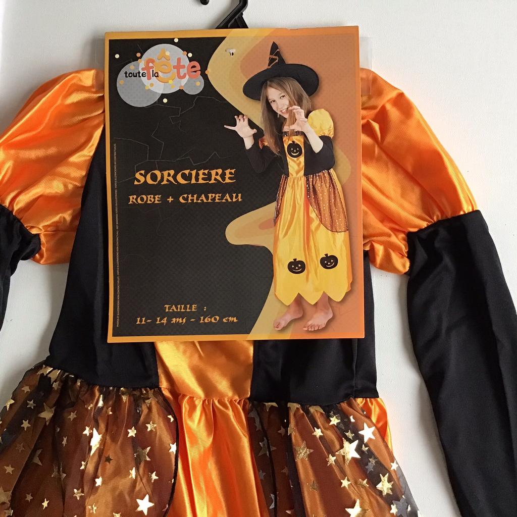Halloween jurk met hoedje, Ophalen of Verzenden, Zo goed als nieuw