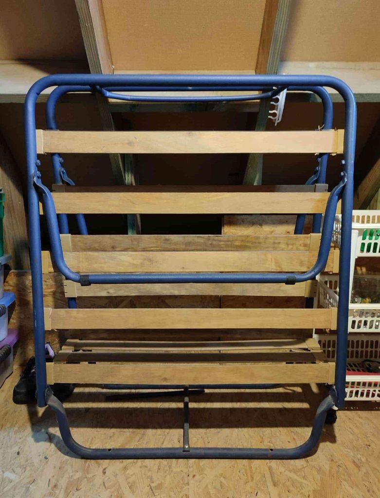 opklapbed met matras, Ophalen, Eenpersoons, Blauw, 190 cm of minder