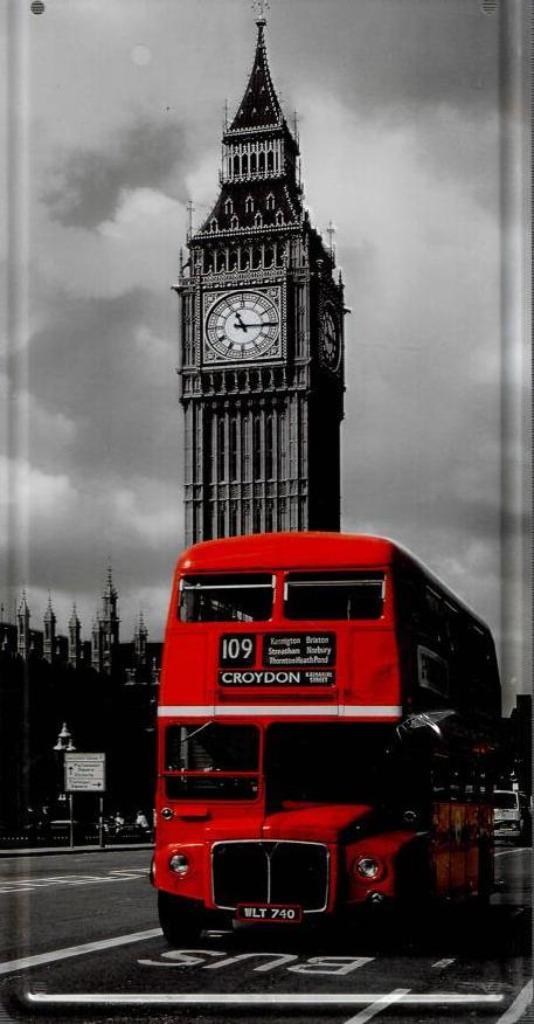 Retro Metalen Sierbord - London Bus, Ophalen of Verzenden, Nieuw