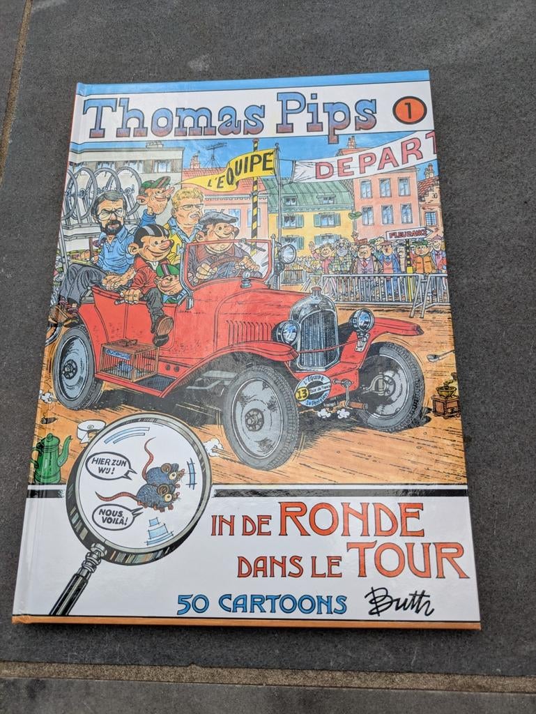 Thomas Pips in de ronde, gehandtekend dr Buth, 50 cartoons, Eén comic, Ophalen, Zo goed als nieuw