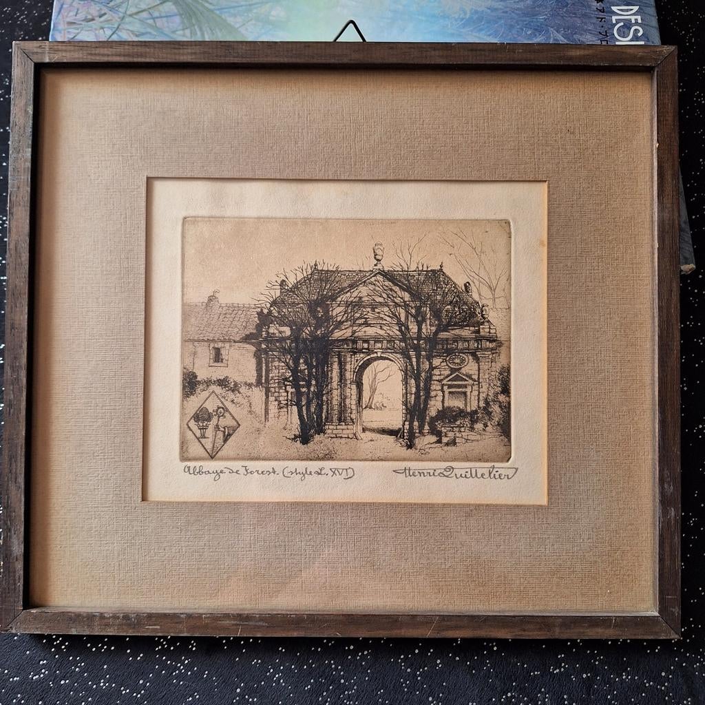 Henri QUITTELIER (1884-1980) Abbaye de Forest/Prince, Antiquités & Art, Enlèvement ou Envoi