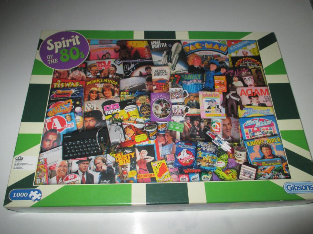 puzzel Spirit of the 80's merk Gibsons, Ophalen of Verzenden, 500 t/m 1500 stukjes, Gebruikt, Legpuzzel
