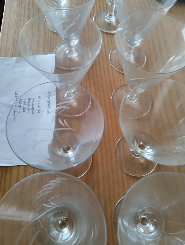 Set van 10 grote retro witte wijnglazen, Ophalen of Verzenden