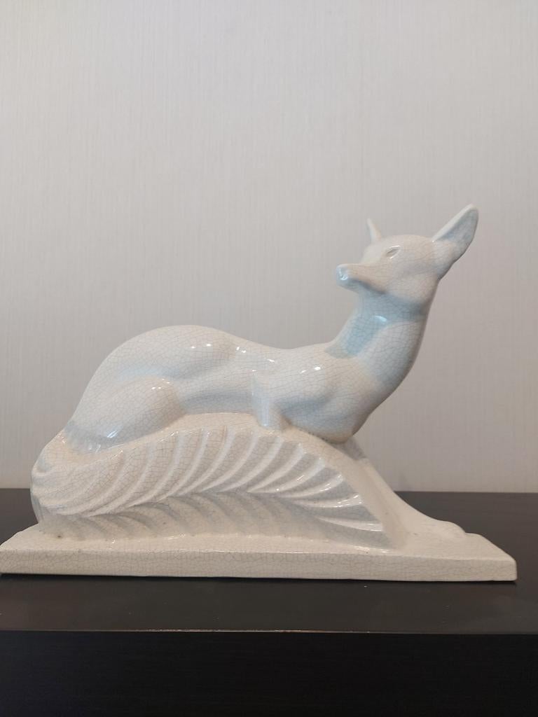 art deco beeld , vos, van Fontinelle, Antiek en Kunst, Ophalen