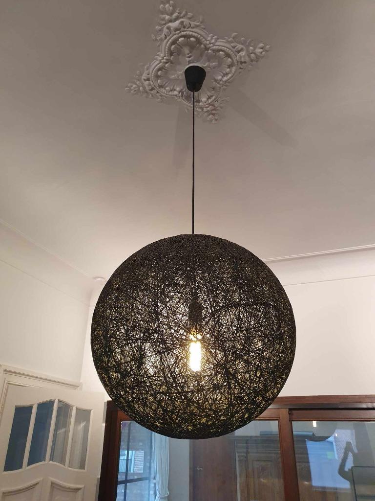 Hanglamp zwart bol, Enlèvement, Comme neuf, Synthétique, 75 cm ou plus