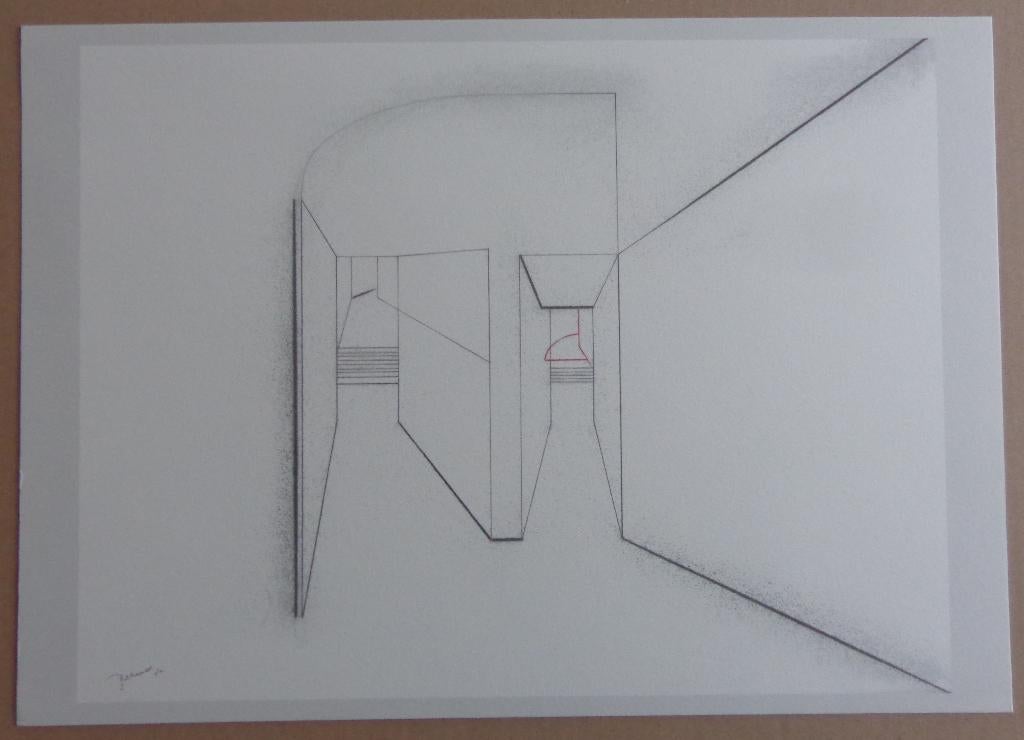 GASTON BERTRAND / LOT VAN 3 STUKS / ZW-W LITHO / 32x45cm, Ophalen of Verzenden