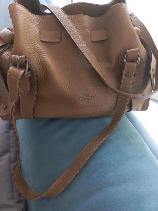 Schitterende „YVES RENARD” leren tas om te zien!, Ophalen of Verzenden, Zo goed als nieuw, Beige