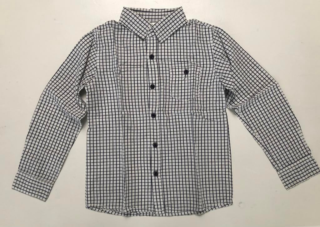 chemise à carreaux noire et blanche 122 128, Enfants & Bébés, Enlèvement ou Envoi, Utilisé, Garçon, Chemise ou Chemisier