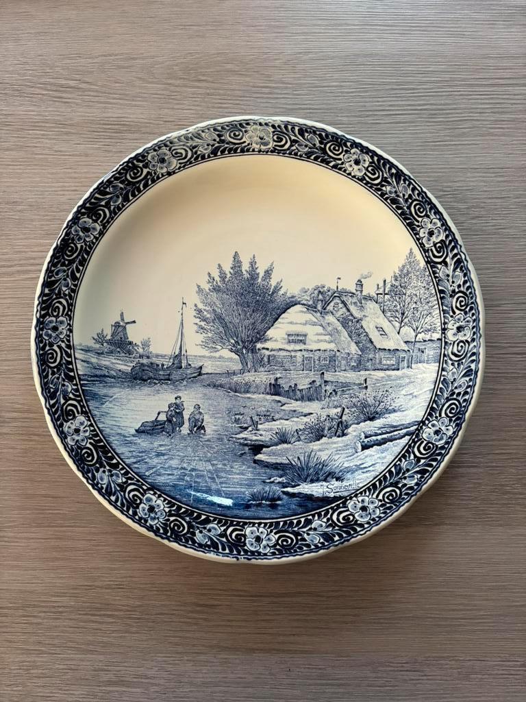 Delftse schotel 39 cm diameter, Antiek en Kunst, Ophalen of Verzenden