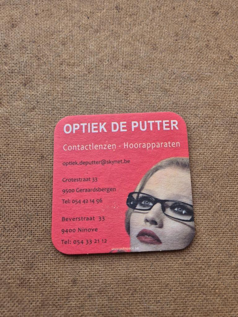 Sous bock optiek De Putter, Verzamelen, Ophalen of Verzenden, Gebruikt, Viltje(s), Overige merken