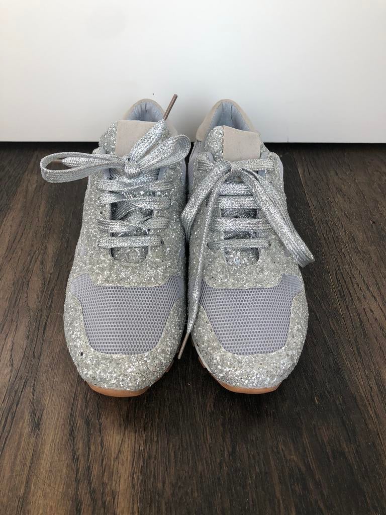 zilveren glitterschoenen, Kleding | Dames, Nieuw, Ophalen of Verzenden, Sneakers, Grijs