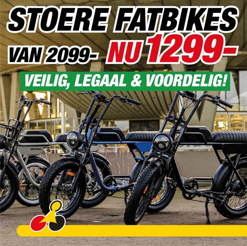 FATBIKES VAN 2099 NU 1299 MET CERTIFICAAT BIJ MEGA BIKE, Ophalen, Nieuw, 50 km per accu of meer