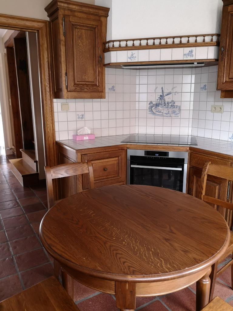 table en chêne et 4 chaises, Quatre personnes, Rond, Enlèvement, Utilisé