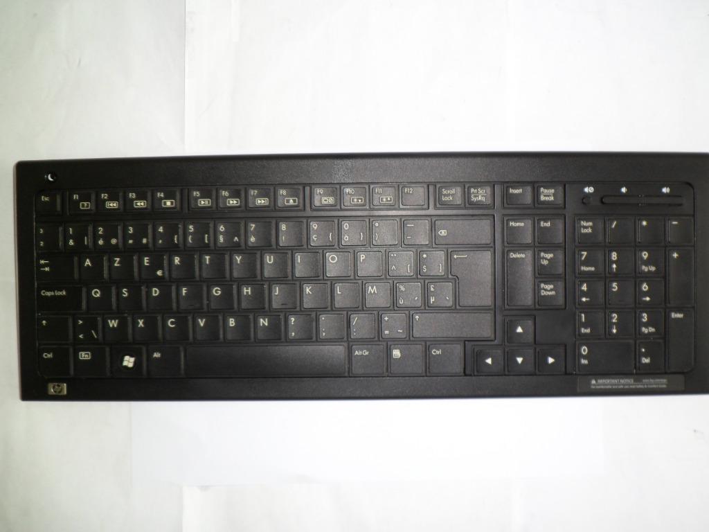Clavier sans fil AZERTY sans fil HP avec batterie neuve., Enlèvement ou Envoi, Azerty, Comme neuf, Sans fil
