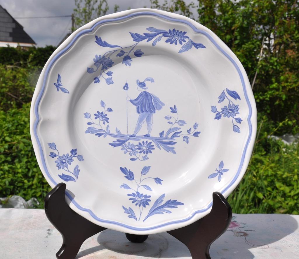 assiette en faience longchampd decor bleu, Ophalen of Verzenden