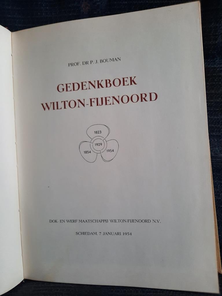 Gedenkboek Wilton-Fijenoord 1854-1954 + Extra's, Enlèvement ou Envoi, Utilisé