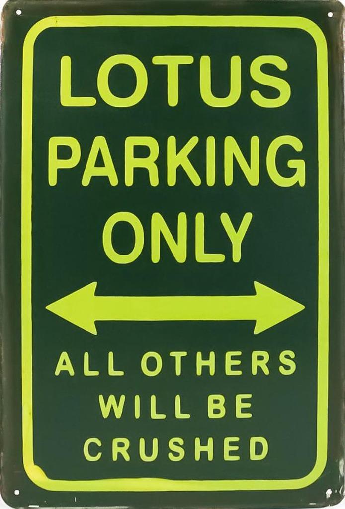 Metalen rusty-old wandplaat Lotus Parking Only, Ophalen of Verzenden