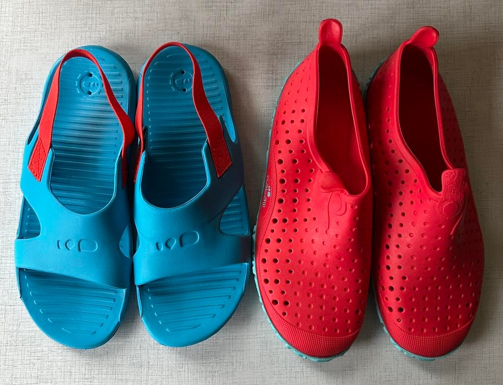 Sandales de piscine + chaussures aquatiques, Nabaiji, P33-34, Enlèvement, Utilisé, Garçon ou Fille, Autres types