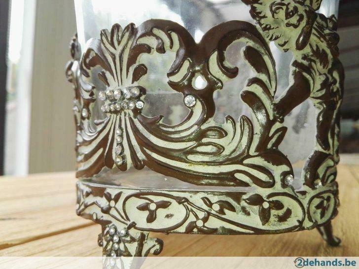 Landelijke kandelaar - Stolp voor kaars - Cottage style, Gebruikt