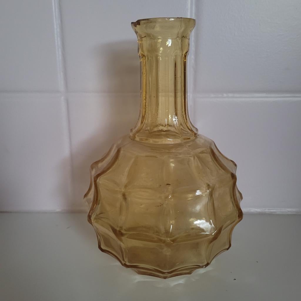 amberkleurige glazen vaas  Art deco stijl, Ophalen