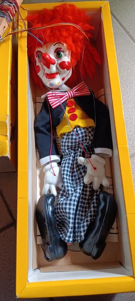 Marionet  pelham puppets Bimbo clown, Verzamelen, Poppetjes en Figuurtjes, Zo goed als nieuw, Ophalen of Verzenden