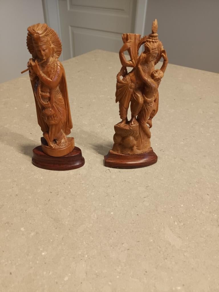 Chinees houtsnijwerk - 7 kleine beeldjes, Ophalen