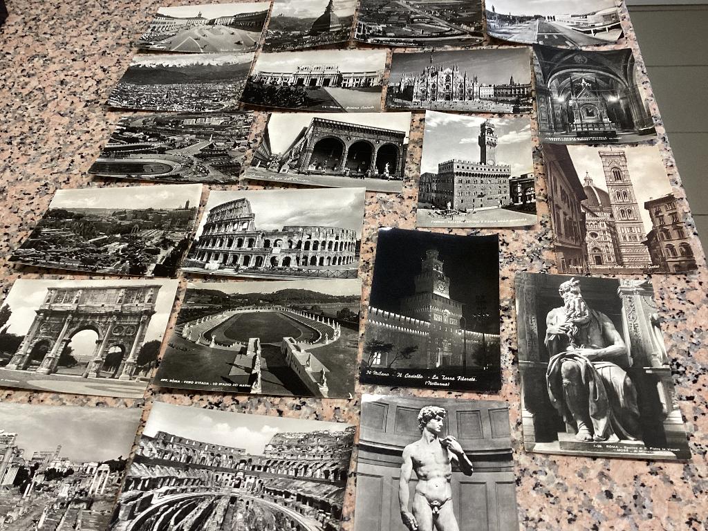 Lot de 21 cartes postales anciennes ITALIE, Enlèvement ou Envoi, 1940 à 1960, Affranchie, Italie