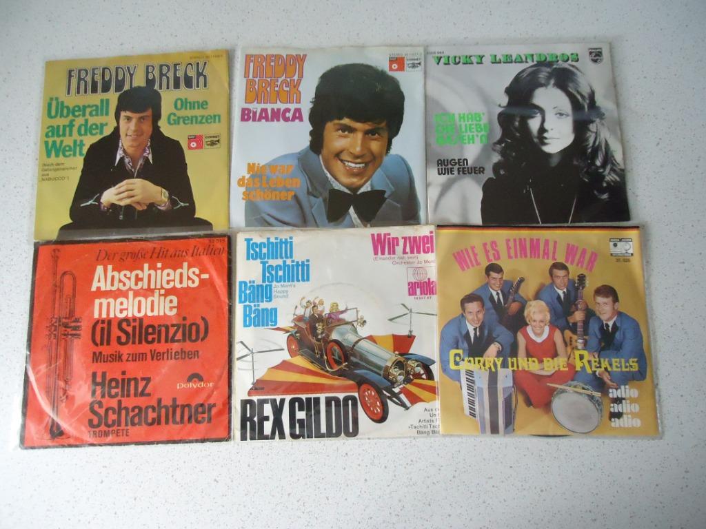 Part 180 van 6 Singles "Freddy Breck, Vicky Leandros, Heinz, Ophalen of Verzenden, Gebruikt, 7 inch, Single