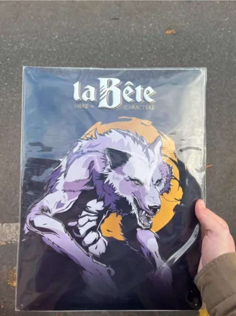 Rare enseigne publicitaire bière la Bête, Enlèvement ou Envoi, Neuf, Panneau, Plaque ou Plaquette publicitaire, Autres marques