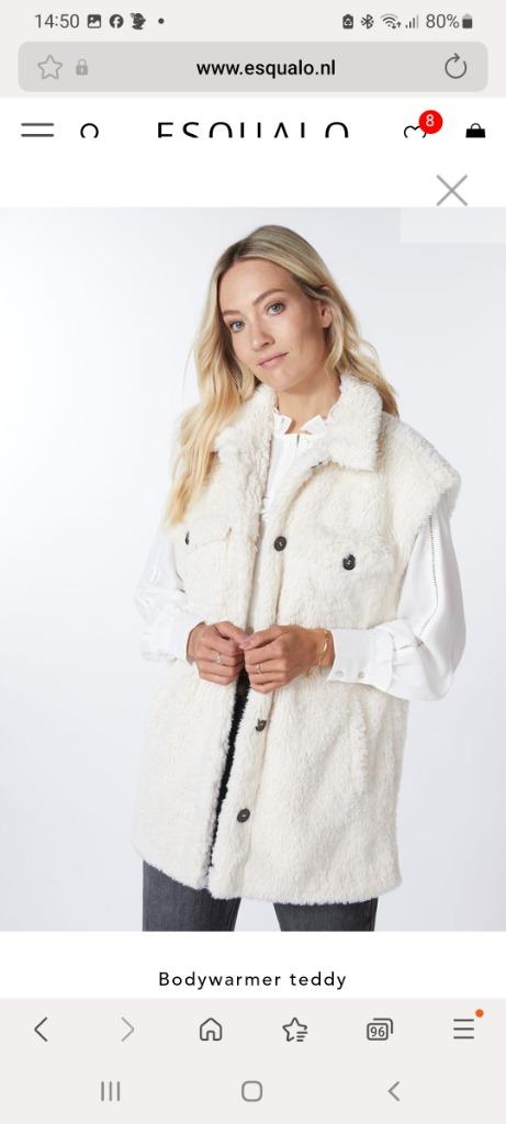 Body warmer esqualo maat 44 nieuw prijsdaling, Enlèvement ou Envoi, Esqualo, Blanc, Taille 42/44 (L)