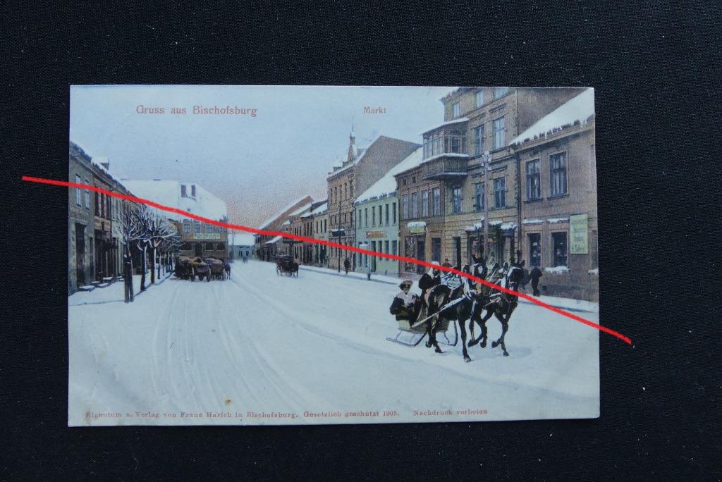 Postkaart 13/8/1908? Bischofsburg, Biskupiec Duitsland/Polen, Ophalen of Verzenden, Voor 1920, Gelopen, Overig Europa