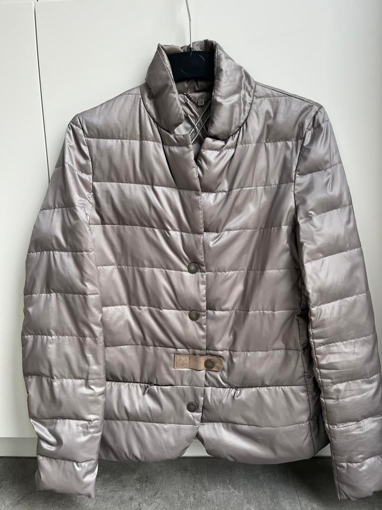 Xandres - Lichtgewatteerd donsvest - 36 - Greige, Kleding | Dames, Ophalen of Verzenden, Maat 36 (S), Beige