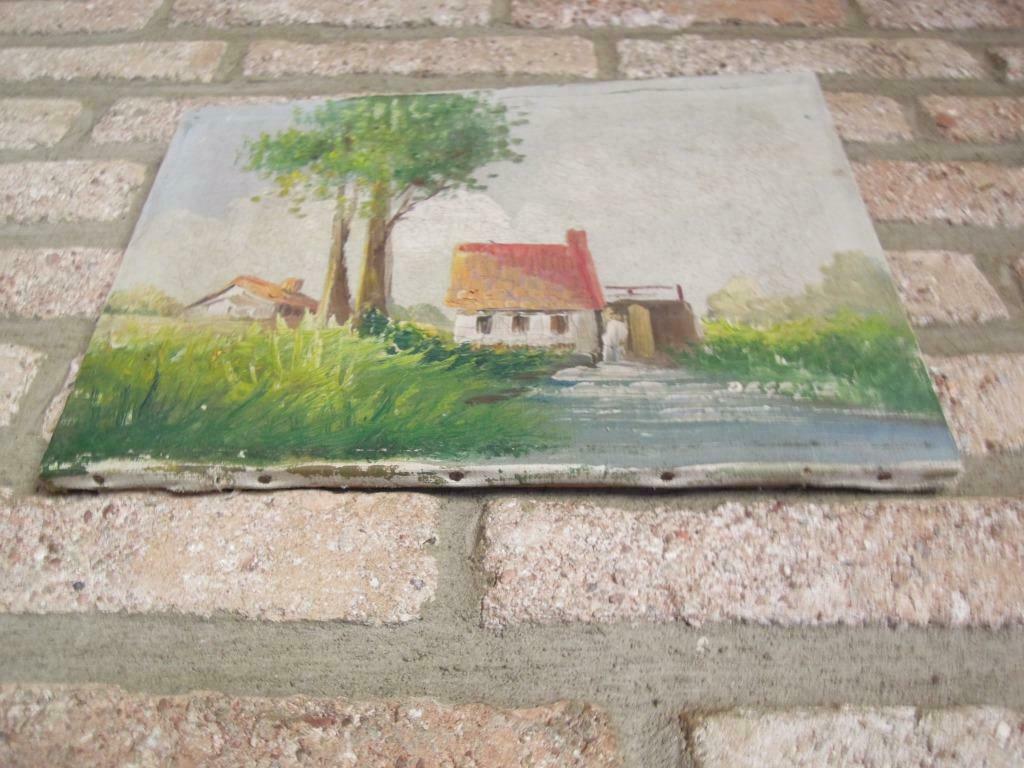 schilderij Degryse - oud schilderij op doek stilleven 30x20, Ophalen of Verzenden