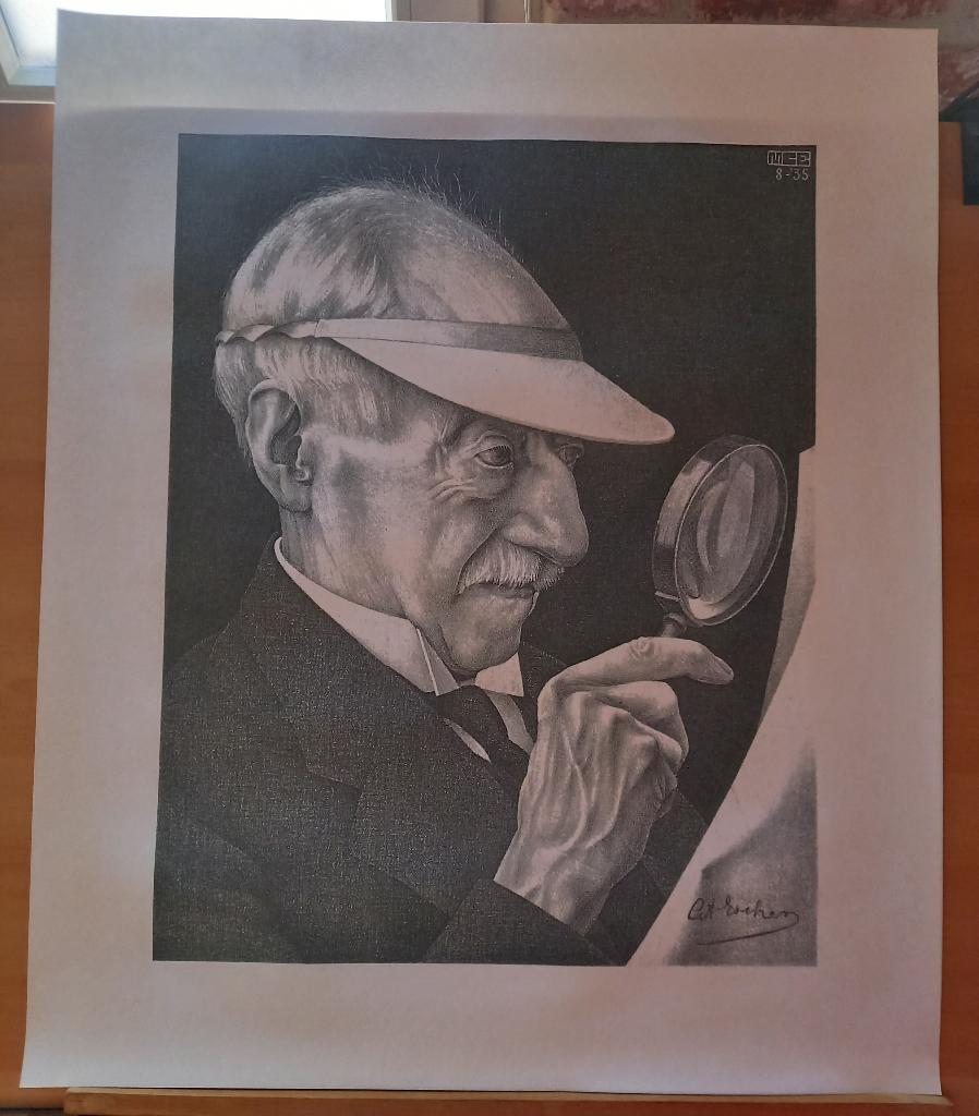 M.C. Escher - litho - Portret van G.A. Escher (after), Ophalen of Verzenden