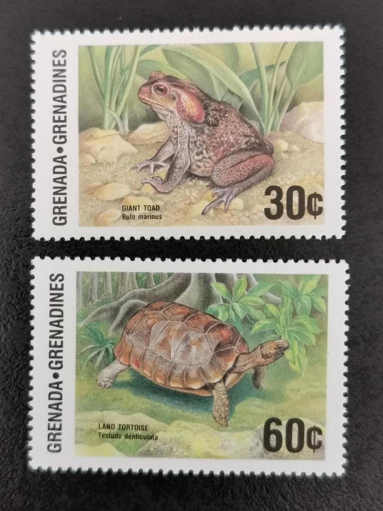 Grenadines (GRE) 1986 - reptielen, amfibie, schildpad, pad, Ophalen of Verzenden, Postfris, Noord-Amerika