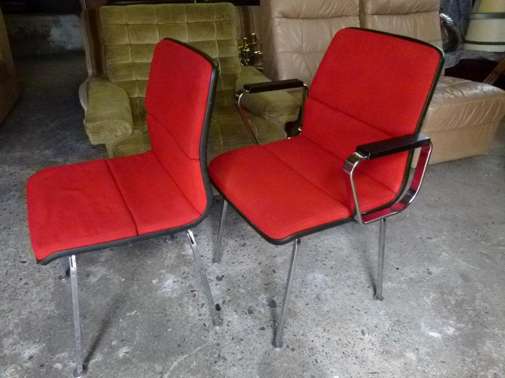vintage Sedus Stoll bureaustoel 70er jaren, Enlèvement, Utilisé, Rouge, Chaise de bureau