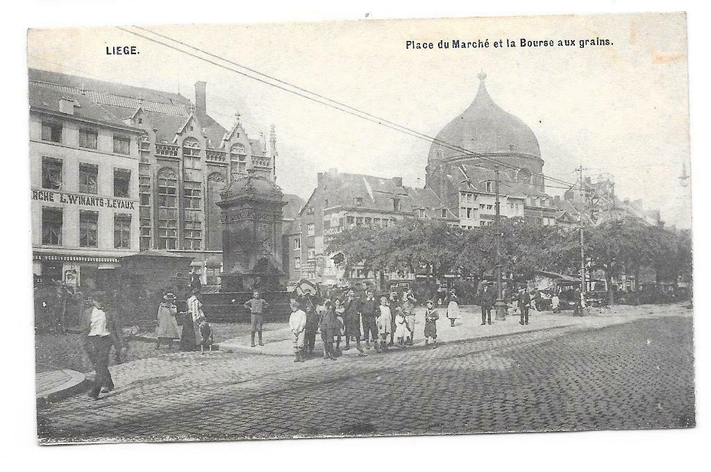 Liège Place du Marché et la Bourse aux grains, Enlèvement ou Envoi, Non affranchie, Liège