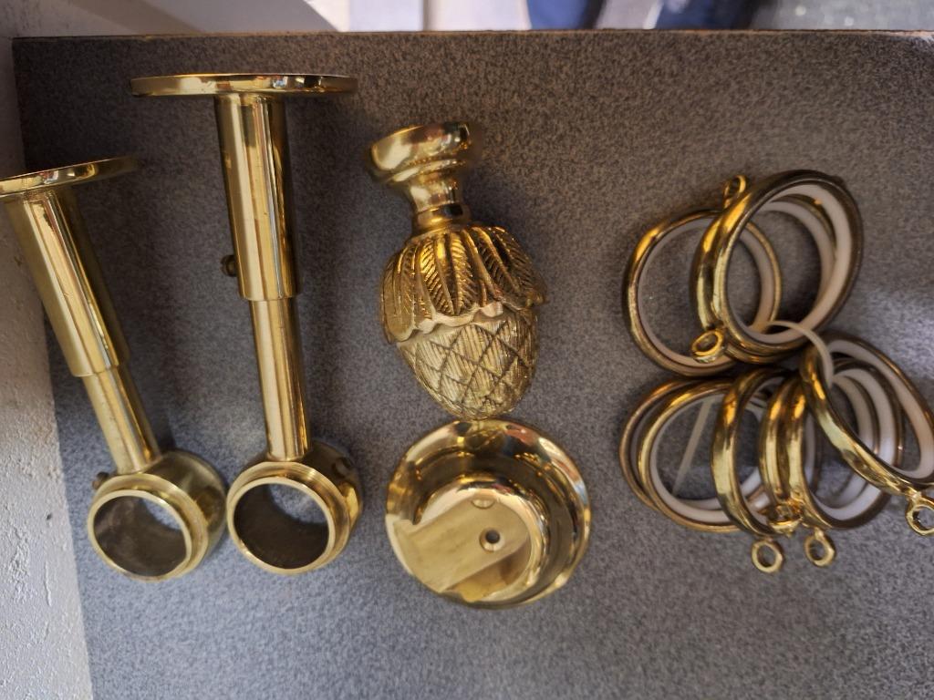 Koperen gordijn accessoires, Ophalen, Gebruikt
